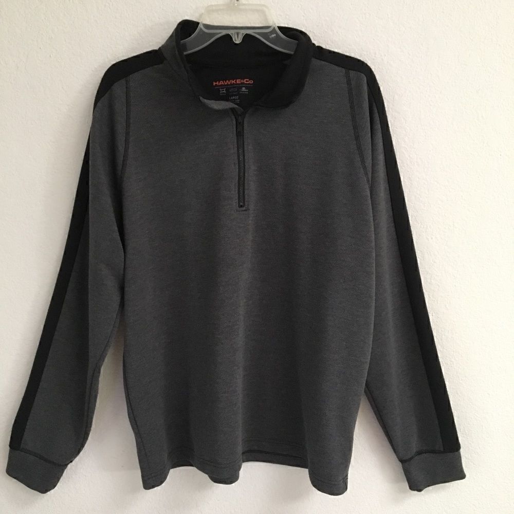 ‎Hawke & Co. dark gray quarter zip sweatshirt L
